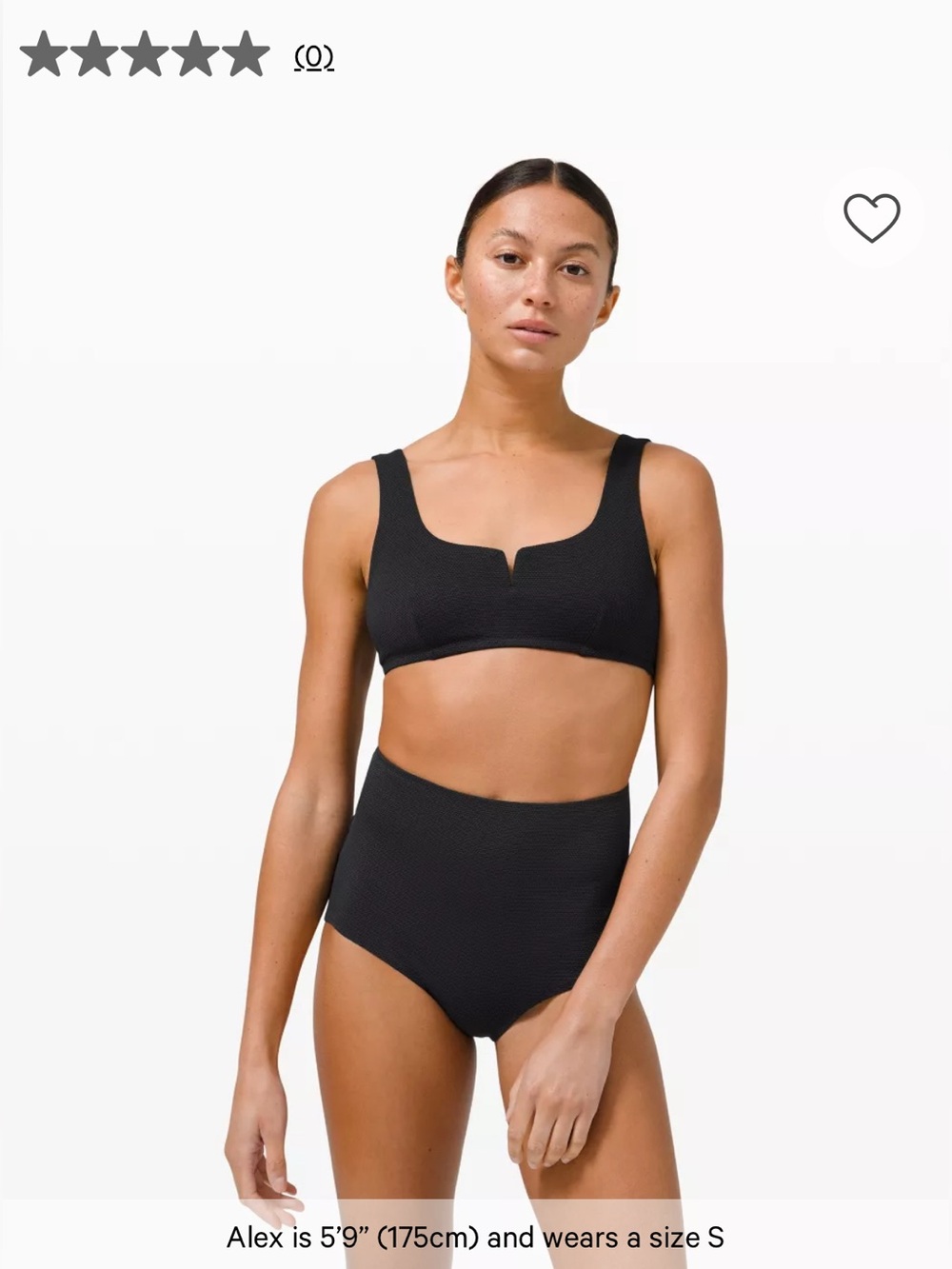 lululemon Honeycomb Textured Scoop Dip Square Swim Top | Black | Small A/B